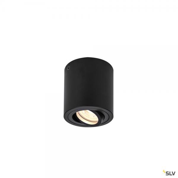 Plafonnier Spot LED GU10, Montage en Surface, Rond, Noir 