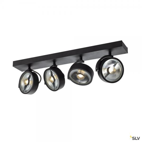 Photo KALU, applique et plafonnier intrieur, quad, noir, GU10/QPAR111, 4x 75W max | Ref : 1002023