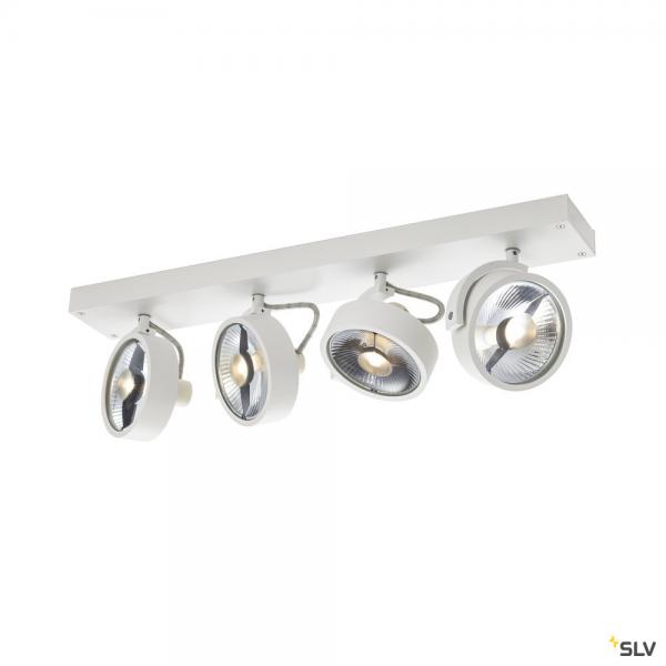 Photo KALU, applique et plafonnier intrieur, quad, blanc mat, GU10/QPAR111, 4x 75W max | Ref : 1002024
