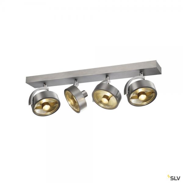 Photo KALU, applique et plafonnier intrieur, quad, alu bross, GU10/QPAR111, 4x 75W max | Ref : 1002025