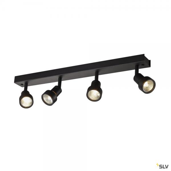 Photo PURI, applique et plafonnier intrieur, quad, noir mat, GU10/QPAR51, 4x 50W max | Ref : 1002029