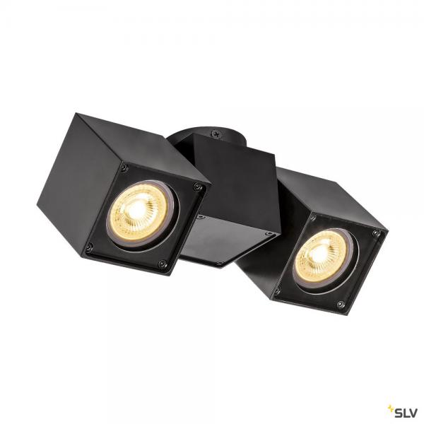 Photo ALTRA DICE, applique et plafonnier intrieur, double, noir, GU10/QPAR51, 2x 50W max | Ref : 1002215