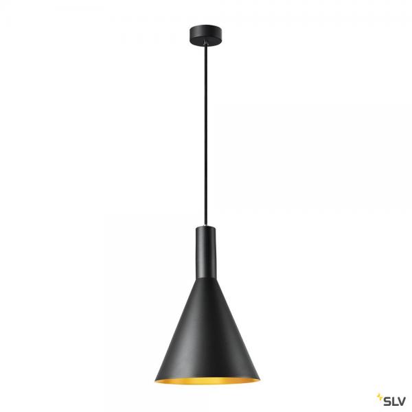 Photo PHELIA 30, suspension intrieure,  28 cm, noir/dor, E27, 23W max | Ref : 1002950