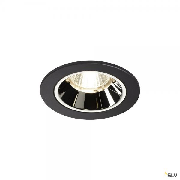 Photo NUMINOS S, encastr de plafond intrieur, 55, noir/chrome, LED, 8,6W, 4000K, IP20/IP44 | Ref : 1003825