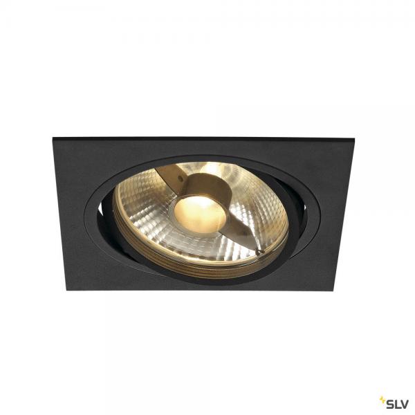Photo NEW TRIA 150, encastr de plafond intrieur, simple, carr, noir mat, GU10/QPAR111, 75W max, lames ressorts | Ref : 113830