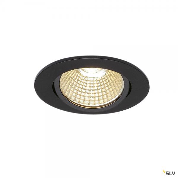 Photo NEW TRIA 68, encastr de plafond intrieur, simple, rond, noir mat, LED, 11W, 3000K, clips ressorts, variable | Ref : 114380