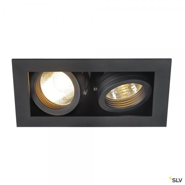 Photo KADUX, encastr de plafond intrieur, double, noir mat, GU10/QPAR51, 2x 50W max | Ref : 115520