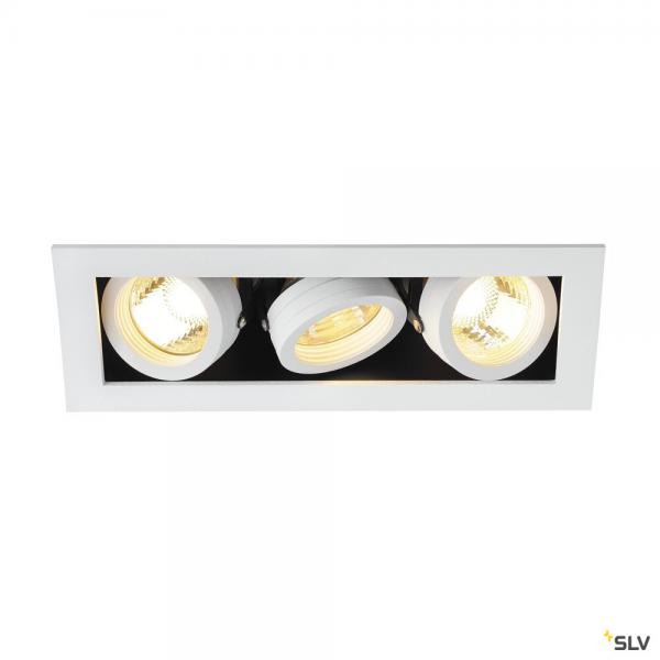 Photo KADUX, encastr de plafond intrieur, triple, blanc mat, GU10/QPAR51, 3x 50W max | Ref : 115531