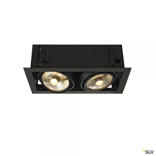 Photo KADUX, encastr de plafond intrieur, double, noir mat, GU10/QPAR111, 2x 75W max | Ref : 115550