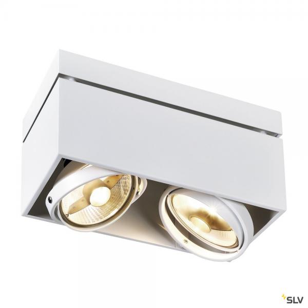 Photo KARDAMOD, plafonnier intérieur, double, rectangulaire, blanc, GU10/QPAR111, 2x 75W max | Ref : 117111