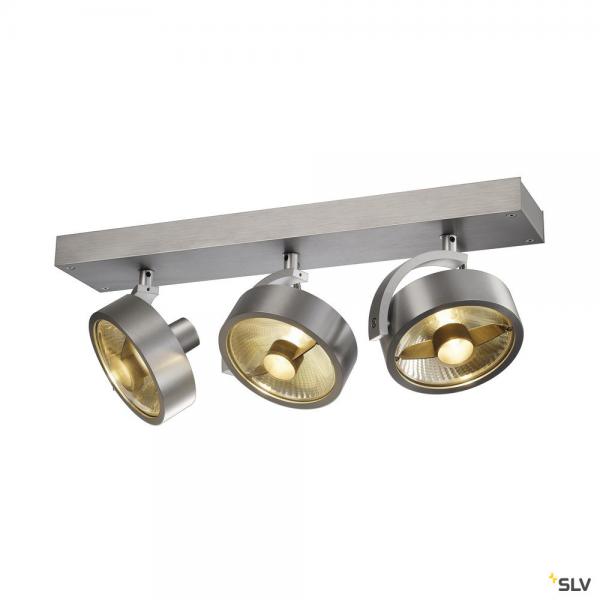 Photo KALU, applique et plafonnier intrieur, triple, alu bross, GU10/QPAR111, 3x 75W max | Ref : 147326