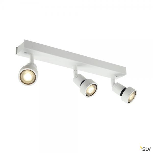 Photo PURI, applique et plafonnier intrieur, triple, blanc mat, GU10/QPAR51, 3x 50W max | Ref : 147381