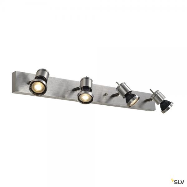 Photo ASTO, applique et plafonnier intrieur, quad, alu bross, GU10/QPAR51, 4x 75W max | Ref : 147444       