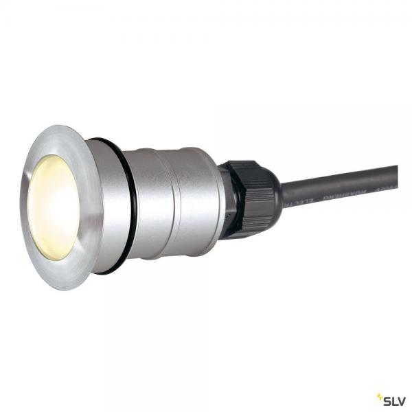 Photo POWER TRAIL-LITE, encastr de sol extrieur, rond, inox, LED, 1W, 3000K, IP67, collerette inox 316 | Ref : 228332       