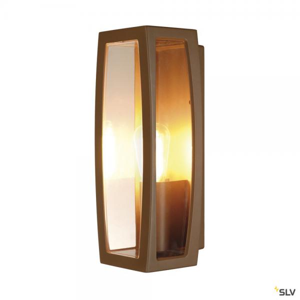 Photo MERIDIAN BOX, applique extrieure, diffuseur transparent, rouille, E27, 25W max, IP54 | Ref : 230657