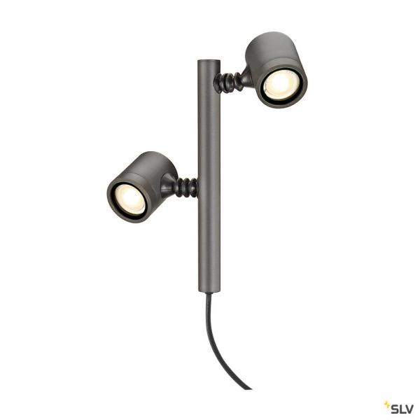 Photo MYRA SPOT, borne à composer extérieure, double, anthracite, GU10, 2x 4,5W max, IP44 | Ref : 233185