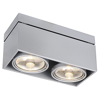Vignette 2 produit KARDAMOD, plafonnier intérieur, double, rectangulaire, blanc, GU10/QPAR111, 2x 75W max | Ref : 117111