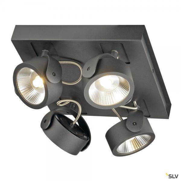 Vignette 2 produit KALU, applique et plafonnier intrieur, quad, carr, noir, LED, 60W, 3000K, variable | Ref : 1000135