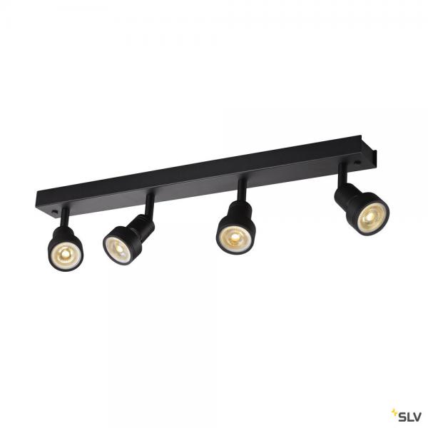 Vignette 2 produit PURI, applique et plafonnier intrieur, quad, noir mat, GU10/QPAR51, 4x 50W max | Ref : 1002029