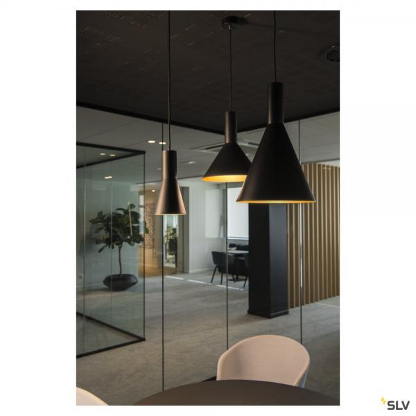 Vignette 2 produit PHELIA 25, suspension intrieure,  27,5 cm, noir/dor, E27, 23W max | Ref : 1002949