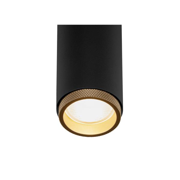 Vignette 2 produit GRIP! M. spot triphas�. cylindrique. 2700�K. 20�W. PHASE. 42�. noir / dor� | Ref : 1008442