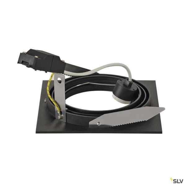 Vignette 2 produit NEW TRIA 150, encastr de plafond intrieur, simple, carr, noir mat, GU10/QPAR111, 75W max, lames ressorts | Ref : 113830