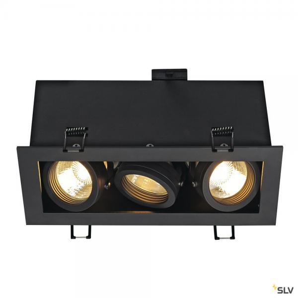 Vignette 2 produit KADUX, encastr de plafond intrieur, triple, noir mat, GU10/QPAR51, 3x 50W max | Ref : 115530