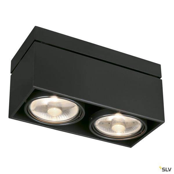 Vignette 2 produit KARDAMOD, plafonnier intrieur, double, rectangulaire, noir mat, GU10/QPAR111, 2x 75W max | Ref : 117110