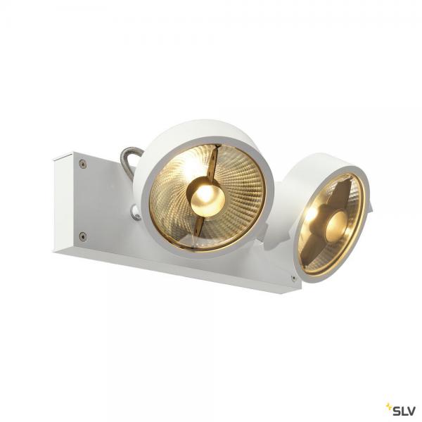 Vignette 2 produit KALU, applique et plafonnier intrieur, double, blanc mat, GU10/QPAR111, 2x 75W max | Ref : 147311