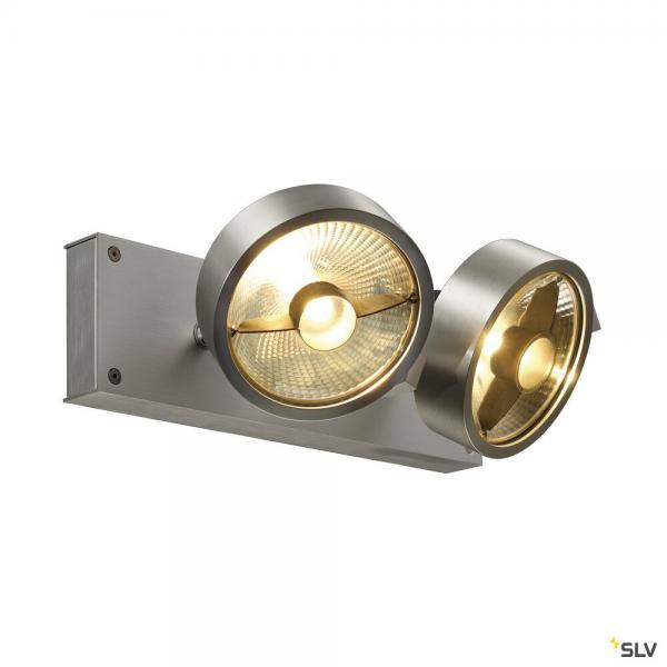 Vignette 2 produit KALU, applique et plafonnier intrieur, double, alu bross, GU10/QPAR111, 2x 75W max | Ref : 147316