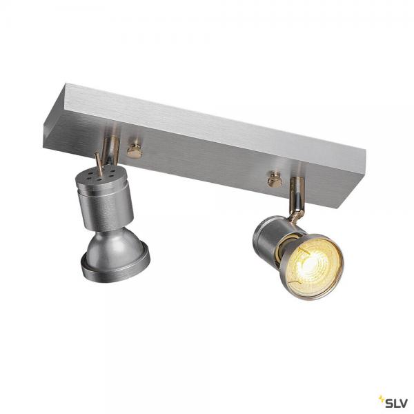 Vignette 2 produit ASTO, applique et plafonnier intrieur, double, alu bross, GU10/QPAR51, 2x 75W max | Ref : 147442       