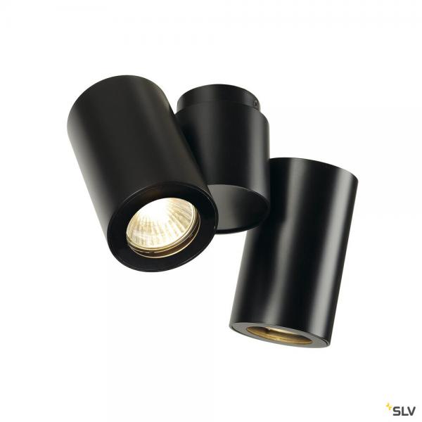 Vignette 2 produit ENOLA B, applique et plafonnier intrieur, double, noir, GU10/QPAR51, 2x 50W max, inclinable  180 | Ref : 151830