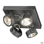 SLV Kalu, applique et plafonnier intrieur, quad, carr, noir, led, 60w, 3000k, variable 1000135
