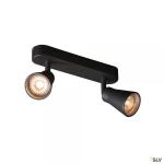 SLV Avo, applique et plafonnier intrieur, double, noir, gu10/qpar51, 2x 50w max 1000889