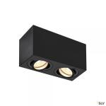SLV Triledo, plafonnier intrieur, double, rectangulaire, noir, gu10/led gu10 51mm, 2x 10w max 1002005