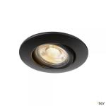 SLV Easy-install qpar51, encastr de plafond intrieur, rond, noir, gu10/qpar51, 20w max, rt 2012 1003344