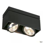 SLV Kardamod, plafonnier intrieur, double, rectangulaire, noir mat, gu10/qpar111, 2x 75w max 117110
