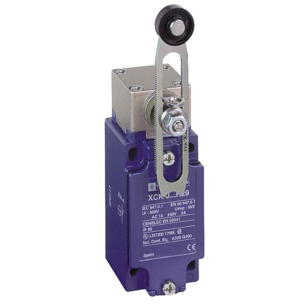 Photo OsiSense XCKJ - inter. de pos. - levier galet plast. long -1O+1F- brusque - Pg13 | Ref : XCKJ10541