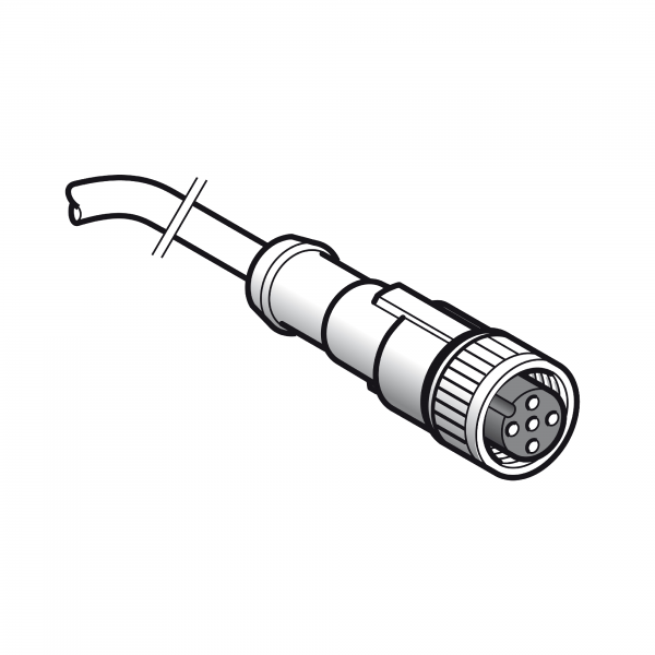 Vignette 3 produit Ref : XZCP1169L2 | OsiSense XZ - connecteur pr�-c�bl� - droit femelle - M12 - 4 broches - 2m