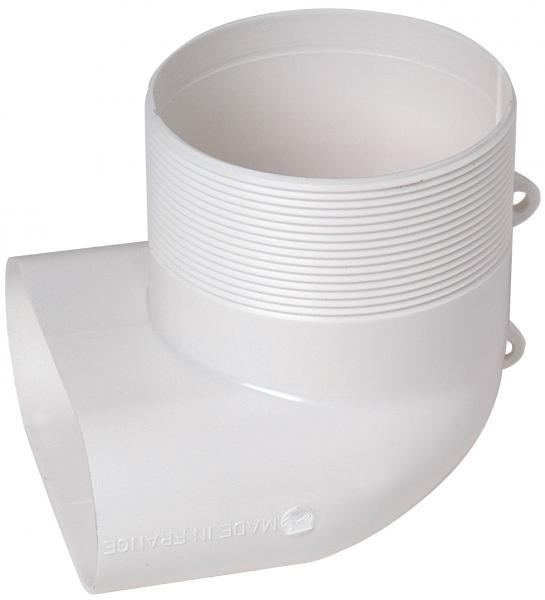 Photo Coude Minigaine blanc mixte vertical quivalent D80 (40x100), conduits et accessoires rigides plastique  pour intgration facile en faux-plafond et derrire parois fines grce  leur faible encombrement | Ref : 11023002