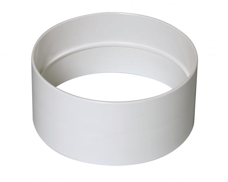 Photo Raccord Minigaine blanc femelle pour conduit équivalent D125, conduits et accessoires rigides plastique pour intégration facile en faux-plafond et derrière parois fines grâce à leur faible encombrement | Ref : 11023086