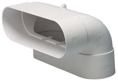 Photo Coude Minigaine90° vertical équivalent D125 (60x200), conduits et accessoires rigides plastique pour intégration facile en faux-plafond et derrière parois fines grâce à leur faible encombrement | Ref : 11023974