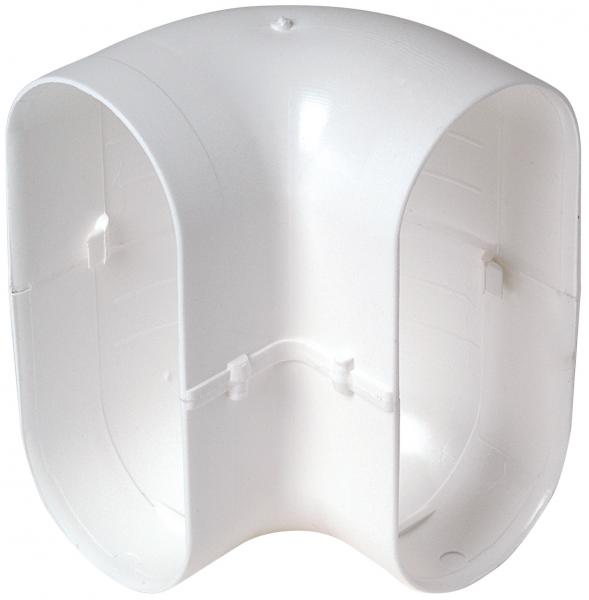 Photo Coude Minigaine blanc 90° vertical équivalent D80 (40x100), conduits et accessoires rigides plastique pour intégration facile en faux-plafond et derrière parois fines grâce à leur faible encombrement | Ref : 11023976
