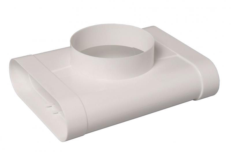 Photo T Minigaine blanc mixte vertical quivalent D125 (60x200), conduits et accessoires rigides plastique  pour intgration facile en faux-plafond et derrire parois fines grce  leur faible encombrement | Ref : 11023979