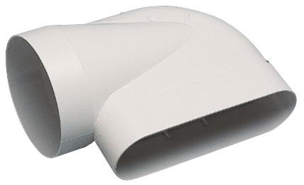 Photo Coude Minigaine blanc mixte horizontal quivalent D125 (60x200), conduits et accessoires rigides plastique  pour intgration facile en faux-plafond et derrire parois fines grce  leur faible encombrement | Ref : 11023994