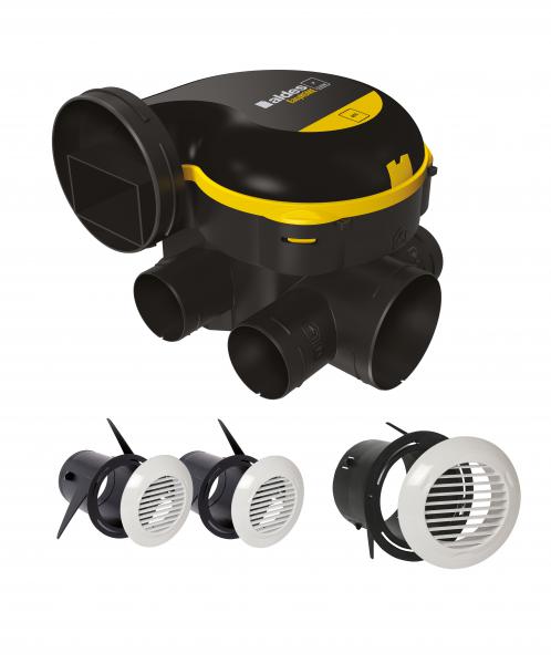Photo Kit VMC simple flux EasyHOME Autoréglable COMBLES Classic livré avec 3 grilles de ventilation BIP | Ref : 11026032