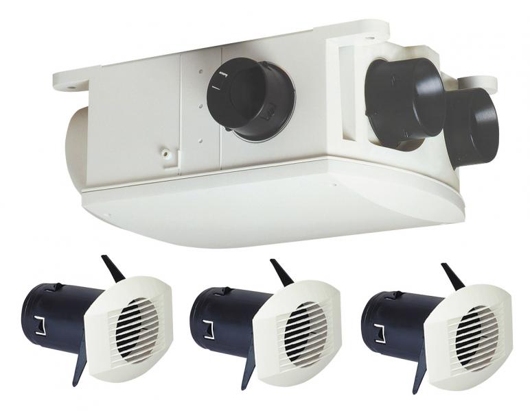 Photo GROUPE VMC RPARTIE SIMPLE FLUX AUTORGLABLE, 3 PIQUAGES | Ref : 11026103