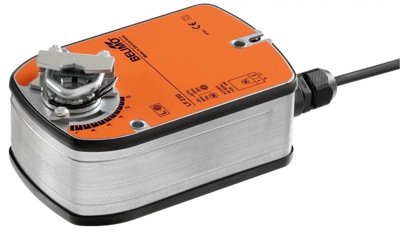 Photo Servomoteur Belimo LF 230A Tout ou Rien avec ressort de rappel 3 points - 4 Nm - AC 230V - Temps de course 40…75 s / 90° - IP54 - Raccordement Câble 1 m PVC - Sens rotation sélectionnable | Ref : 11055081