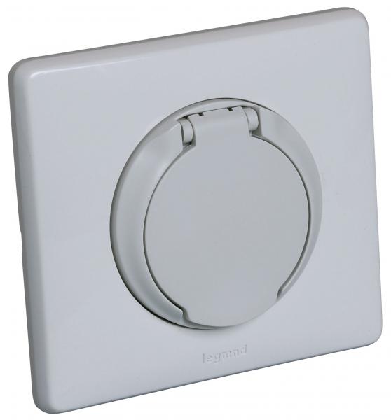 Photo Prise celiane blanc + contact pour aspiration centralis�e avec raccordement �lectrique pour diam�tre 51, 50 ou 44mm avec la contre-prise universelle | Ref : 11070112     