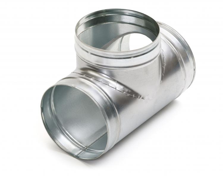 Photo T� Equerre Galvanis� : TE 90� - Diam�tre 500/160 mm - Permet le raccordement de deux branches de r�seaux avec un angle de 90� | Ref : 11093156